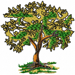 Flowers And Tree Embroidery Design 7
